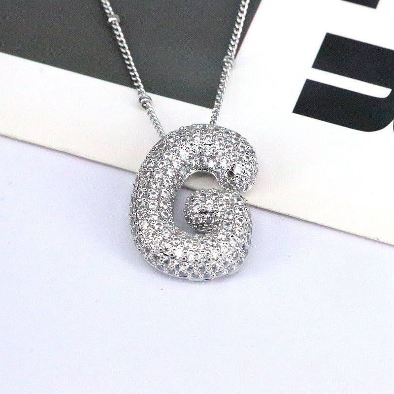 Brass Zircon Letter Pendant Necklace for Women ā Personalized & Stylish - Beauty Belliss